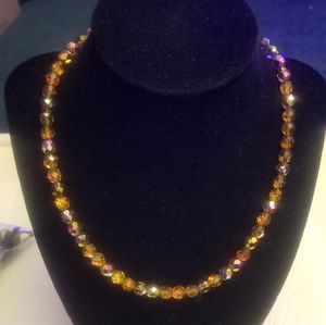 Vintage amber borealis necklace  18in